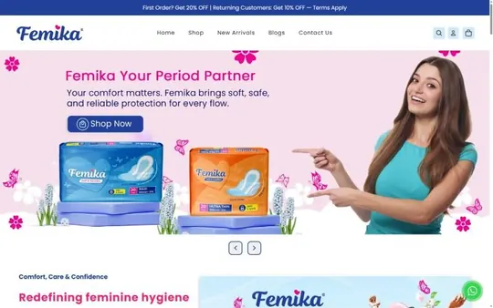 Homepage of Femika