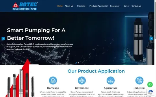 Homepage of Rotec Pumps
