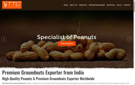 Homepage of Tejash Trading Co.